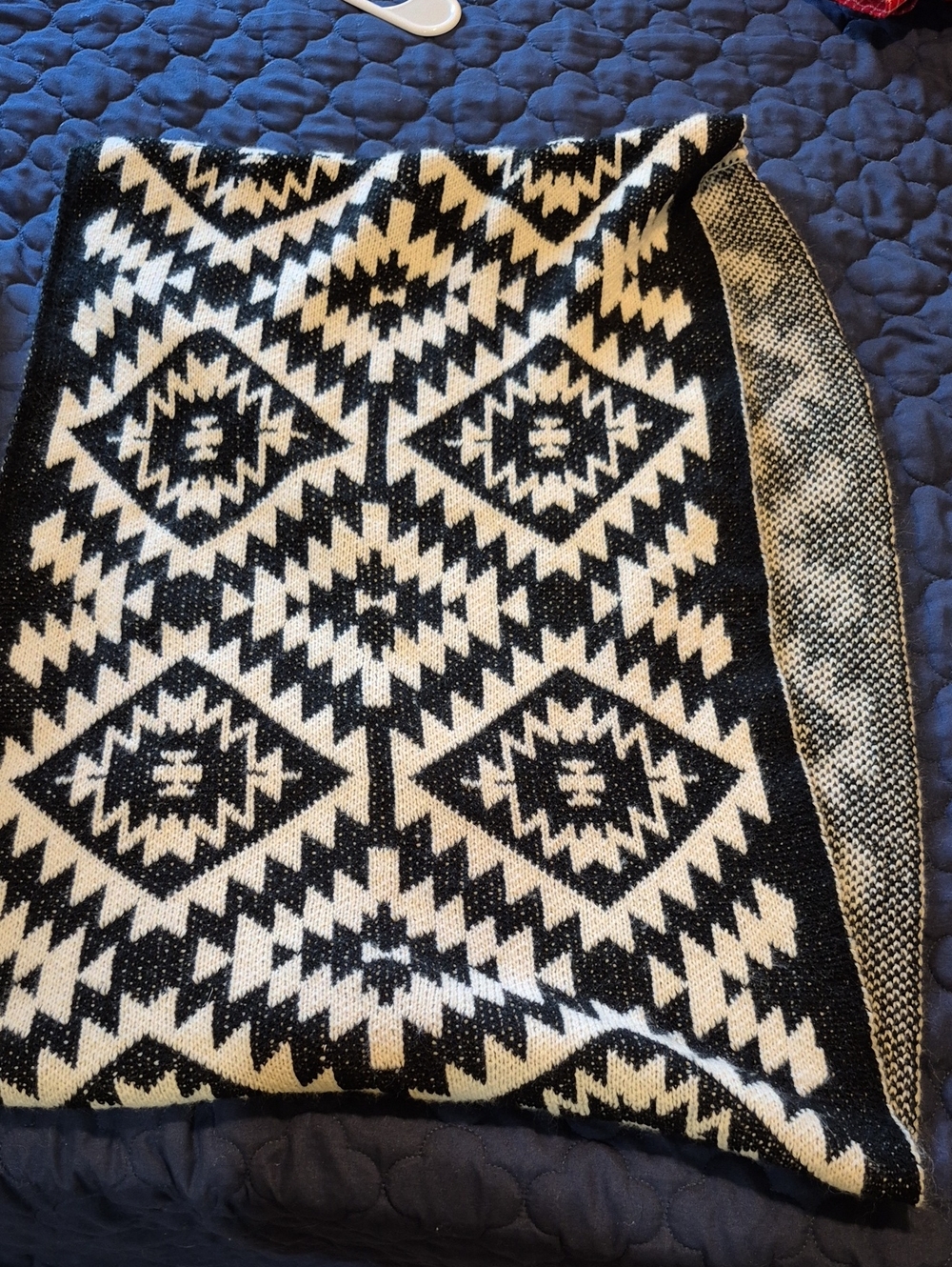 Black & White Aztec Knit Infinity SCARF
